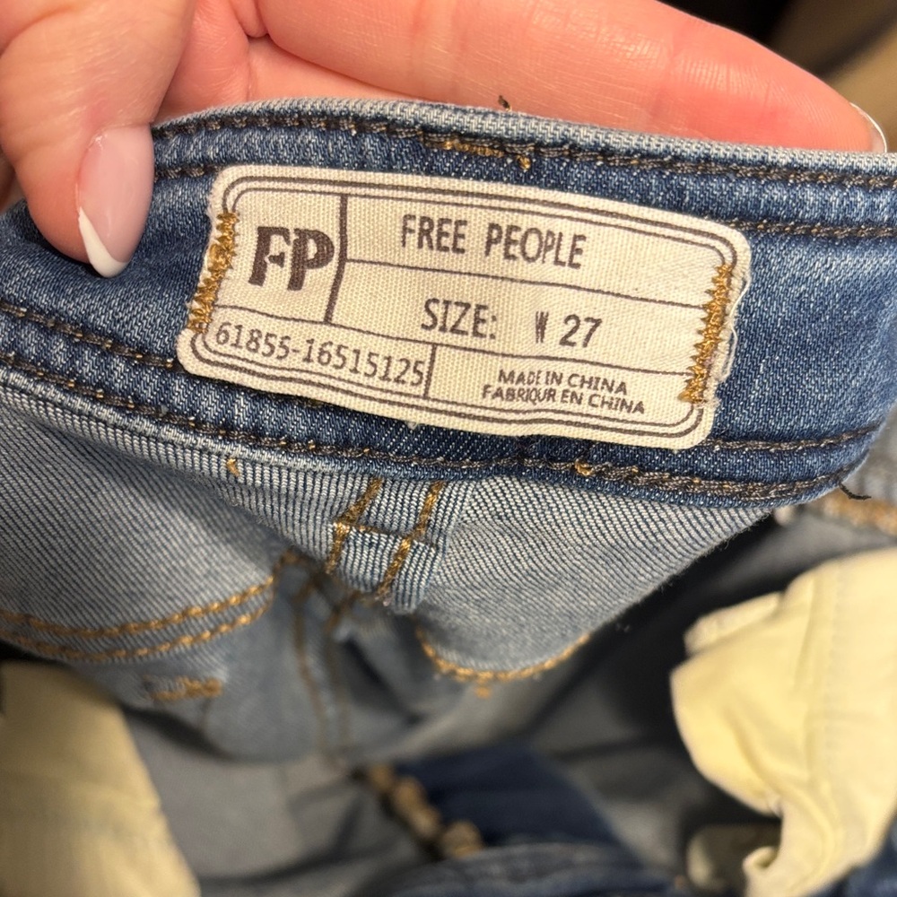 Free People Classic Blue Skinny Jeans - Picture 2 of 2
